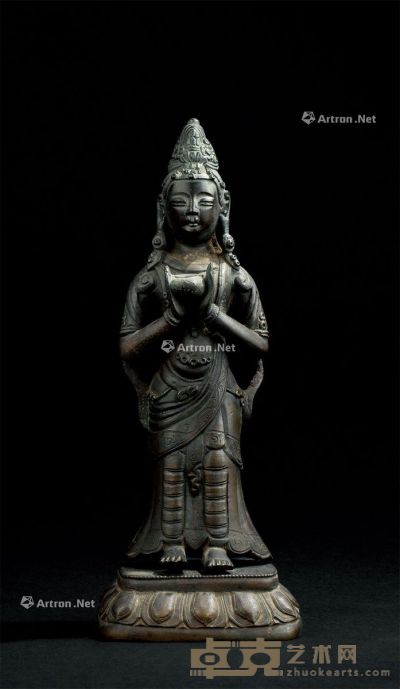清代(1644-1911) 铜佛立像 高17.6cm