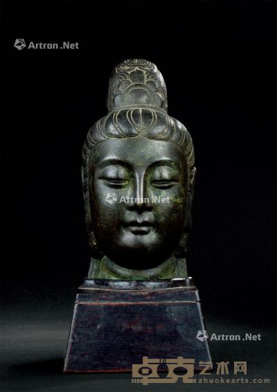 五代-宋代(907-1279) 青铜佛首 高20cm
