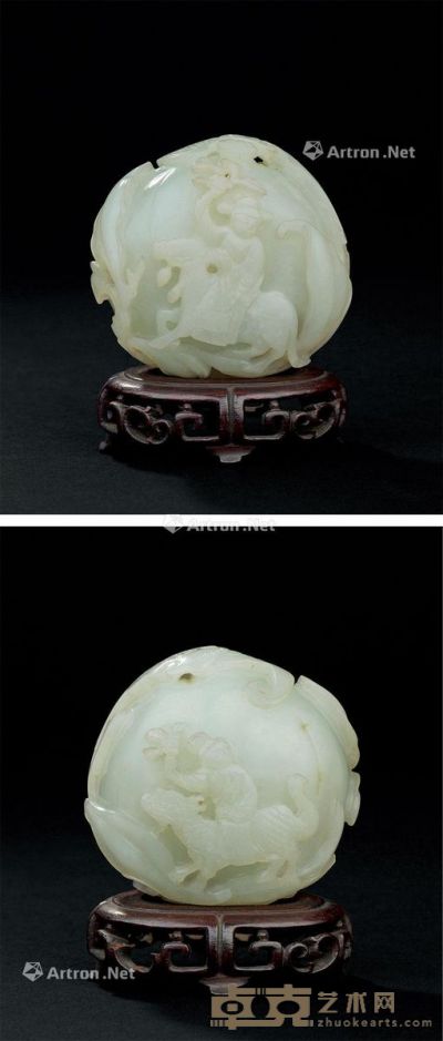 清乾隆(1736-1795) 白玉人物摆件 高8.3cm?