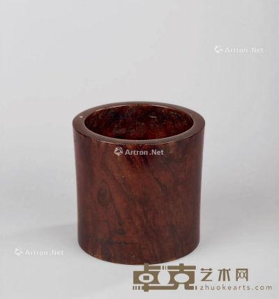 清代(1644-1911) 黄花梨笔筒 直径15.4cm；高14.8cm