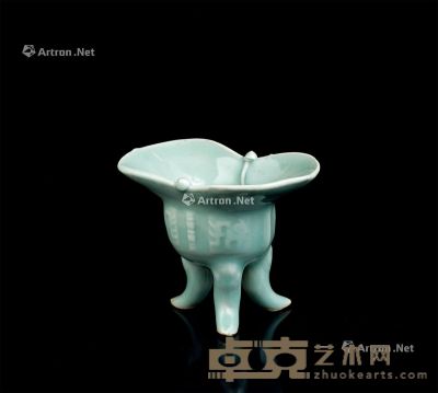 元代-明代(1271-1644) 青瓷爵杯 高6.8cm