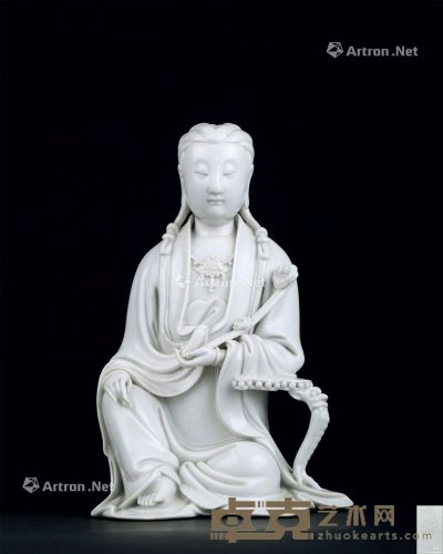 清代(1644-1911) 德化窑观音座像 高19.2cm?