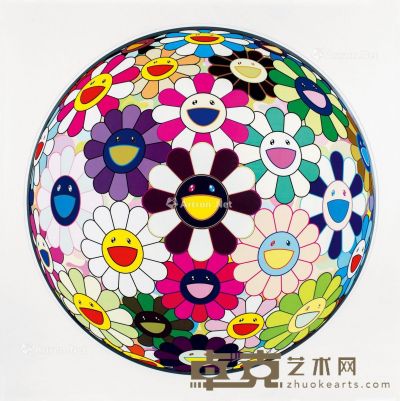 村上 隆 Flowers Ball（3D）Brown FB 茶色 2007 版画 直径71cm