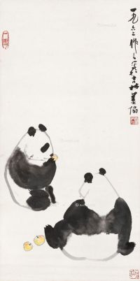 吴作人 熊猫图
