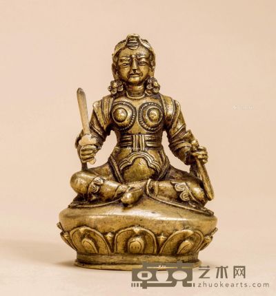 17世纪 合金铜 增长天王 高9.5cm