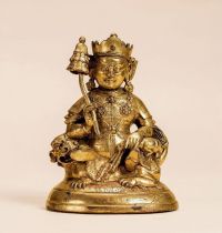 15-16世纪 铜鎏金 财宝天王