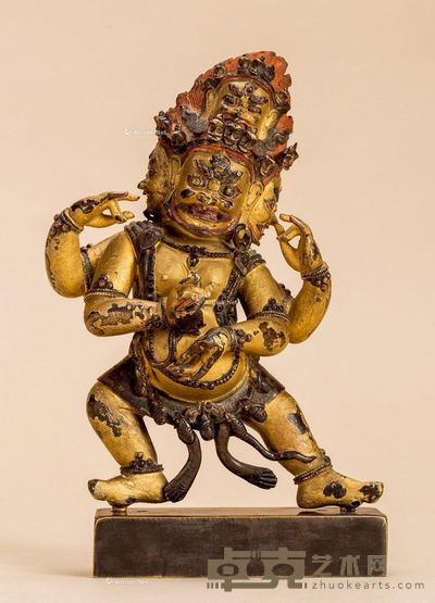 清代 四臂大黑天 高15cm