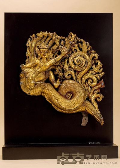 15世纪 铜鎏金 龙女像 高35cm
