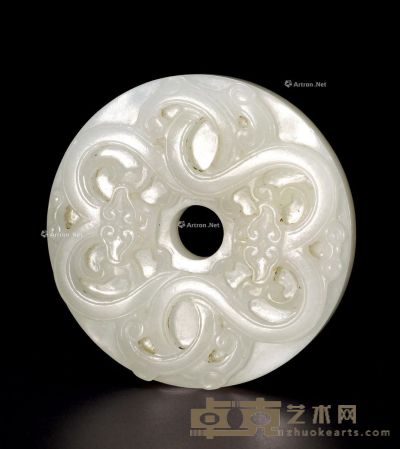 清中期 白玉螭龙纹璧 直径5.5cm
