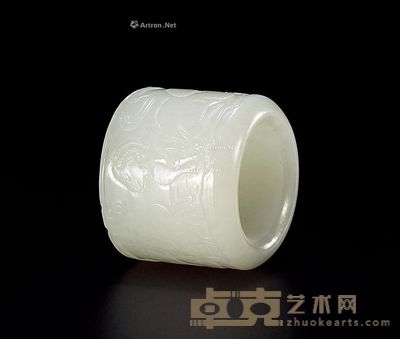 清 白玉三羊开泰扳指 内直径2.2cm