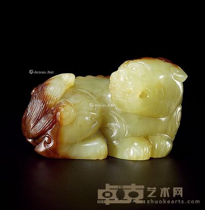 明 黄玉瑞兽 长6.3cm