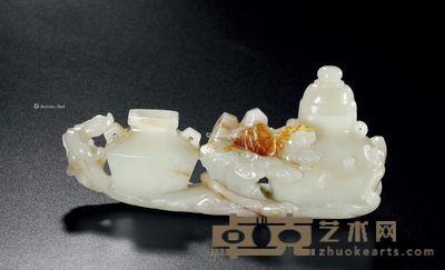 清中期 白玉海水云福龙纹双联瓶 长15.3cm