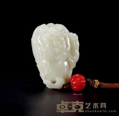 清乾隆 白玉佛手 高7.5cm