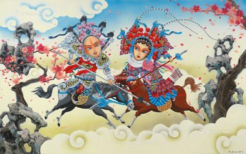 杜溪 2011年作 凤凰于飞 油彩 画布