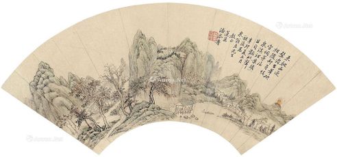 潘恭寿 山水扇页
