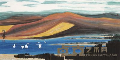 杨佴旻 天鹅湖 69×138cm