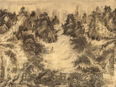 廖文潭 云山松涛 75×100cm
