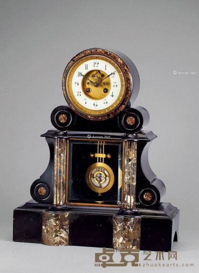 1880年 黑理石台钟 47×39cm