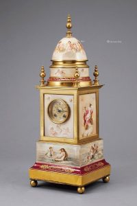 1880年 维也纳风格瓷片台钟