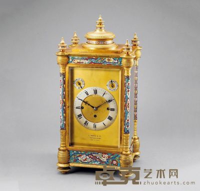 1860年 亨达利中国市场珐琅四明钟 60×30cm