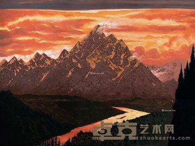 陆文昭 夕阳红 90×105cm