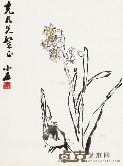 方小石 花卉 镜心 36×48cm