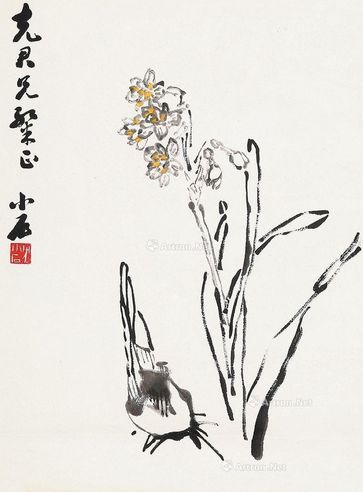 方小石 花卉 镜心