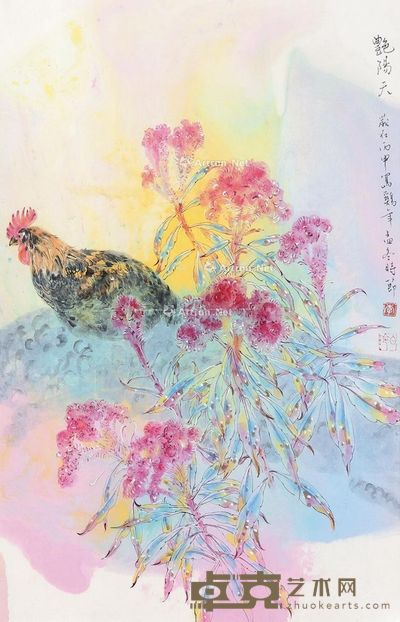 李白玲 花鸟 68×44cm