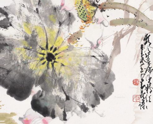 赵少昂 露冷莲房