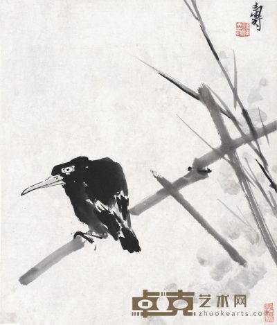 潘天寿 水墨花鸟 38×33cm