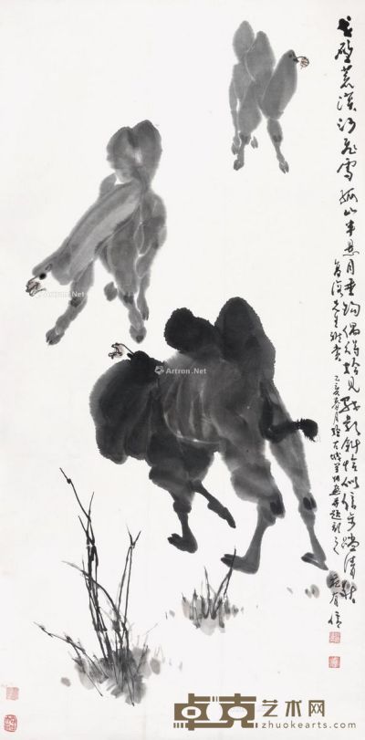 范有信 骆驼图 138×69cm