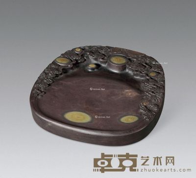 清 广东作天然形星云纹砚 长17cm；宽18cm；高2cm