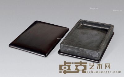 清 夔龙纹长方平底龡砚 长28cm；宽18cm；高4.5cm