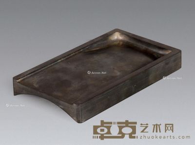 清 素饰矮抄手端石砚 长22cm；宽12.5cm；高2.8cm