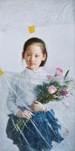 蔡杰 2013年作 花语 布面油画