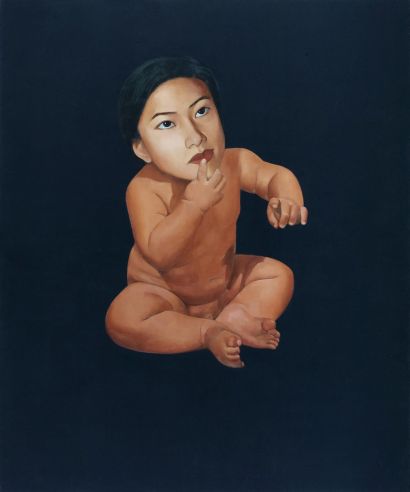 马六明 1997年作 婴儿No.12 布面油画