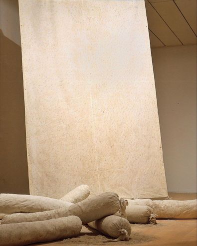 杨诘苍 1993年作 三千针 枕头、针、塑料、画布