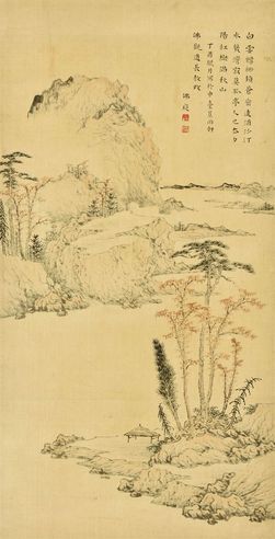吕佛庭 山水立轴 绢本