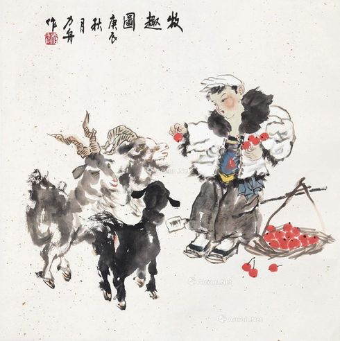 杨力舟 牧趣图