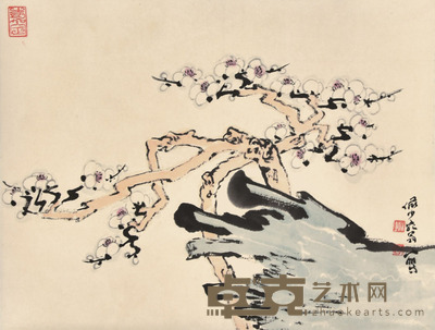 陆俨少 梅花 34×44cm 约1.3平尺