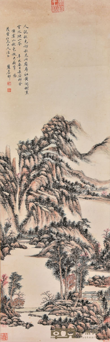 王原祁 映山秋色 108×35cm 约3.4平尺