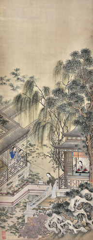 黄均 荷庭消夏图