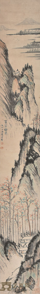 钱瘦铁 黄山幽居 135×18cm 约2.2平尺