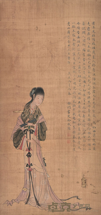冷枚 仕女 57×27cm 约1.4平尺