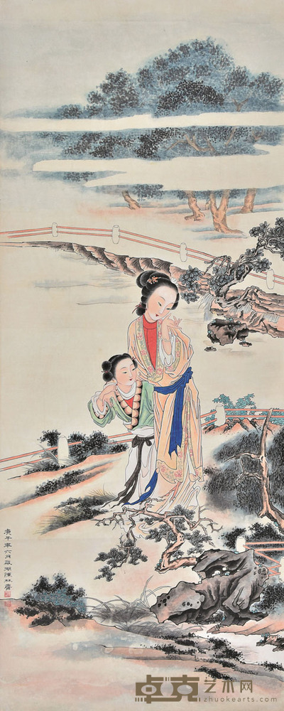 陈林斋 仕女 101×45cm 约4.1平尺