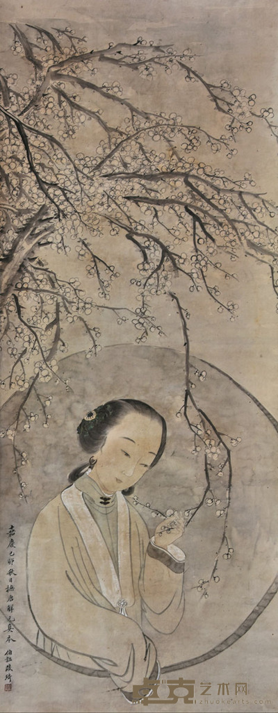 改琦 梅花仕女 121×50cm 约5.4平尺