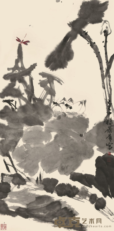 许麟庐 荷塘清趣 137×69cm 约8.5平尺