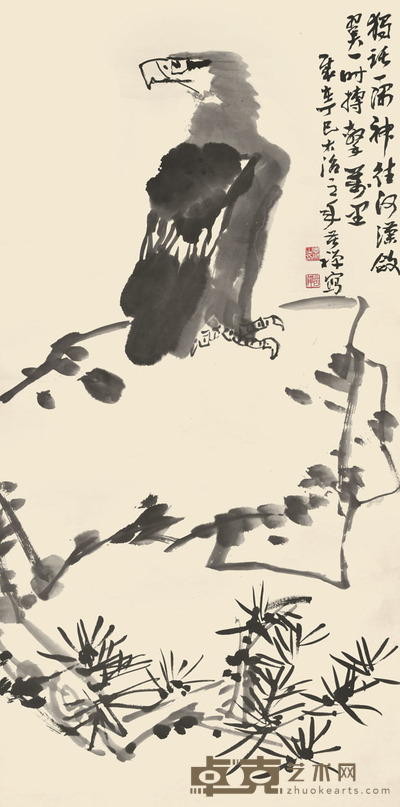 李苦禅 鹰 133×67cm 约8.0平尺