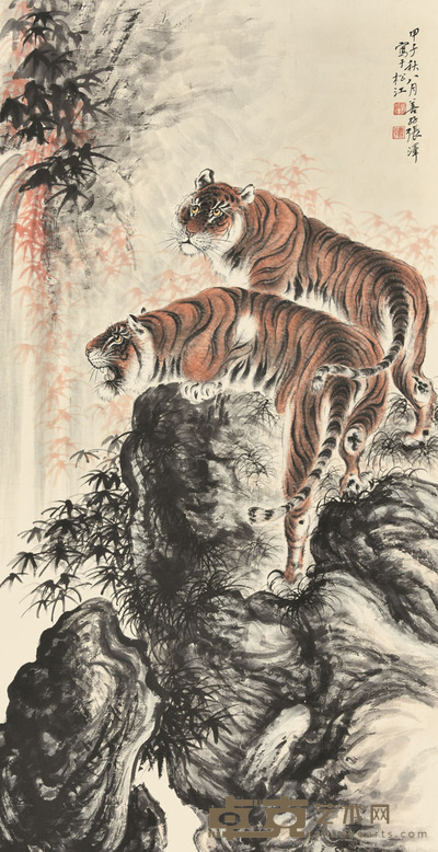 张善孖 虎虎生威 110×57cm 约5.6平尺