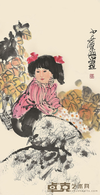 梁岩 少女 134×67cm 约8.1平尺